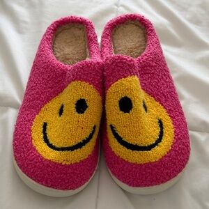Pink Smiley Face Kids Slippers
